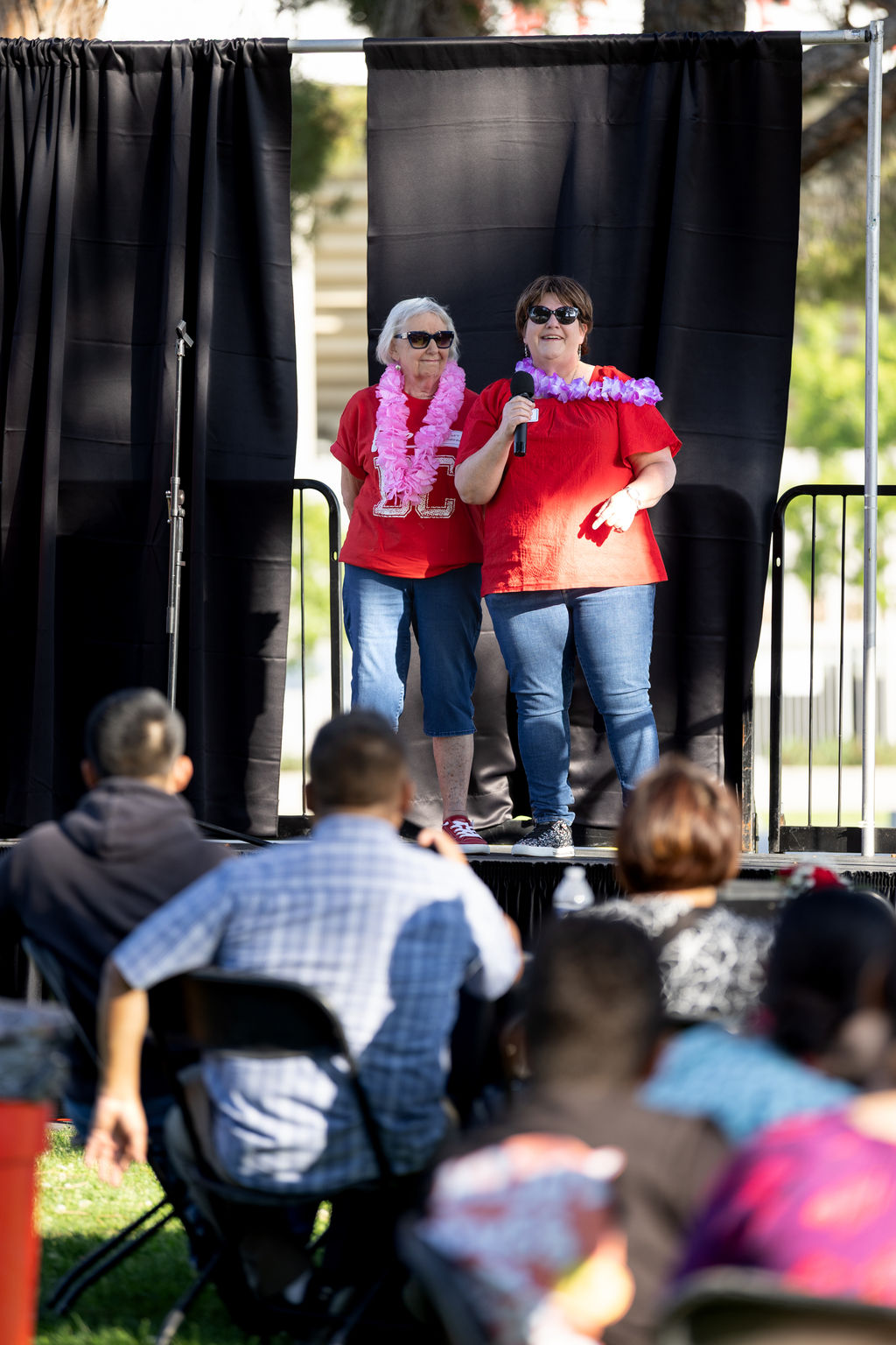Two speakers on stage