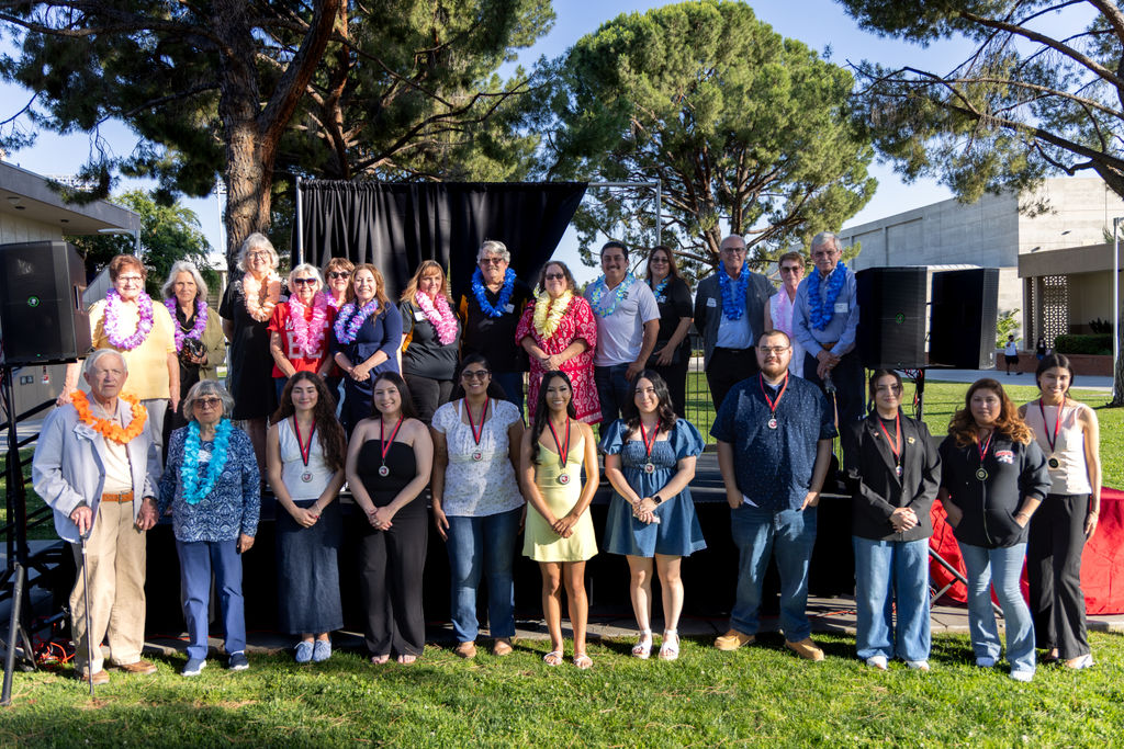 A group photo of scholarship recipients and donors